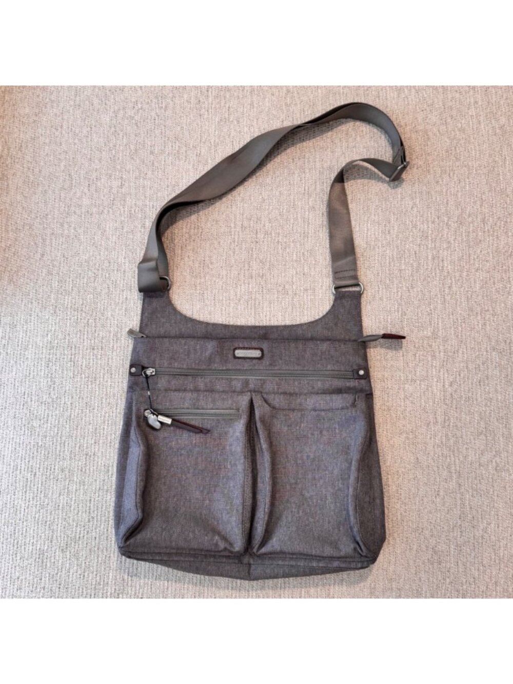 Baggalini Gray Purse On Track Crossbody Bag Medium Large
